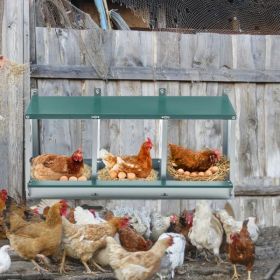 Metal Nesting Boxes For Chicken,3 Compartment Nesting Box,Galvanized Steel Nesting Boxes For Hens, Easy To Assemble (Option: defaulttitle)